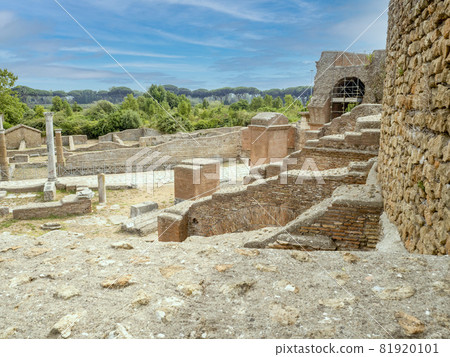 theater old ancient ostia archeological ruins 81920101