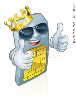 Sim Card Cool Mobile Phone King Cartoon Mascot Sim Card Cool Mobile Phone King Cartoon Mascot 81920474