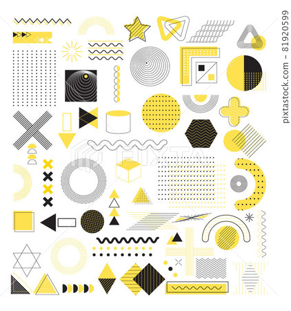 Set of geometric abstract shapes vector for web, app, social net, advertisement. 81920599
