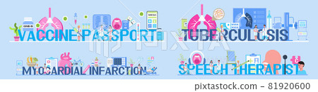 Pulmonologist, cardiologist, nutritionist medical templates set vector. Pulmonologist, cardiologist, nutritionist medical templates set vector. 81920600