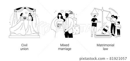 Family law abstract concept vector illustrations. Family law abstract concept vector illustrations. 81921057