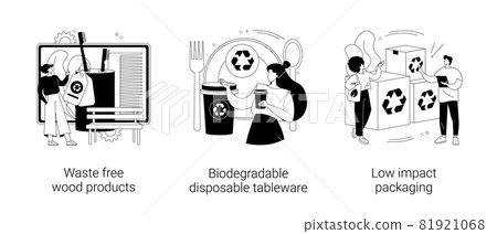Sustainable materials abstract concept vector illustrations. 81921068