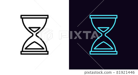 Outline hourglass icon, with editable stroke. Linear sandglass sign, time pictogram Outline hourglass icon, with editable stroke. Linear sandglass sign, time pictogram 81921446