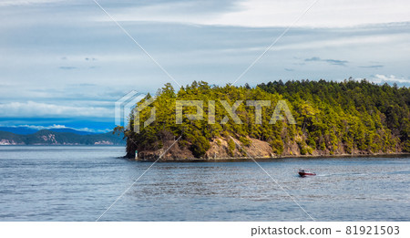 View of Beautiful Gulf Islands during a sunny day. 81921503