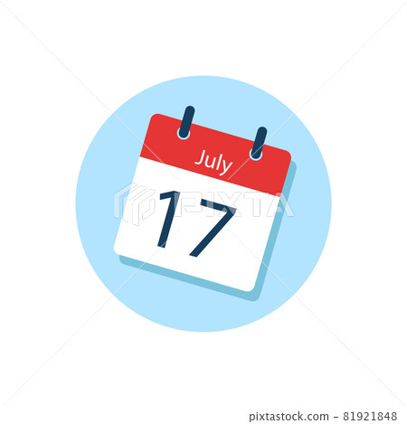 White daily calendar Icon July in a Flat Design style. Easy to edit Isolated vector Illustration. 81921848
