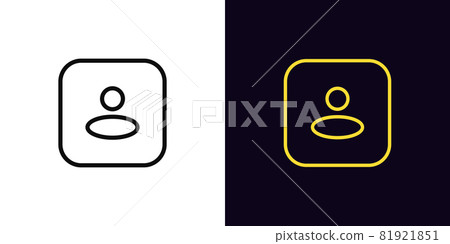Outline user icon, with editable stroke. Linear person sign, square avatar pictogram 81921851