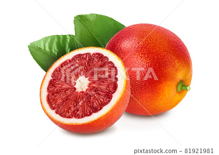 Blood red oranges isolated on white background with clipping path and full depth of field 81921981
