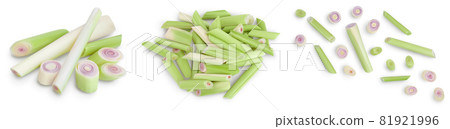 Fresh Lemongrass isolated on white background, Set or collection 81921996