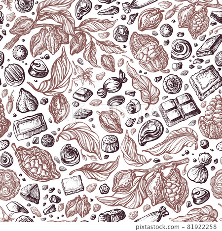 Chocolate pattern. Vector graphic seamless sketch 81922258