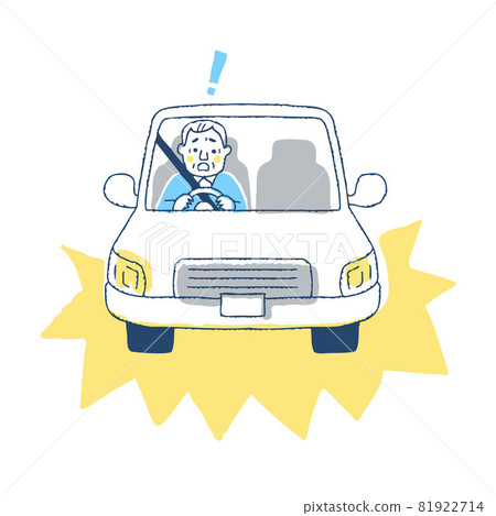 Trouble scene while driving an elderly driver Trouble scene while driving an elderly driver 81922714