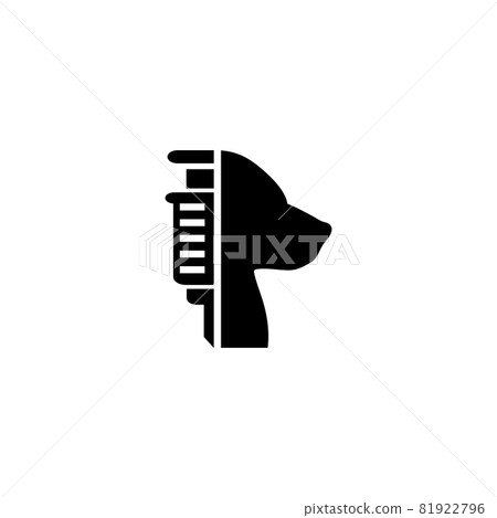 Dog Vaccination, Pet and Injection, Vet. Flat Vector Icon illustration. Simple black symbol on white background. Dog Vaccination, Pet and Injection sign design template for web and mobile UI element. 81922796