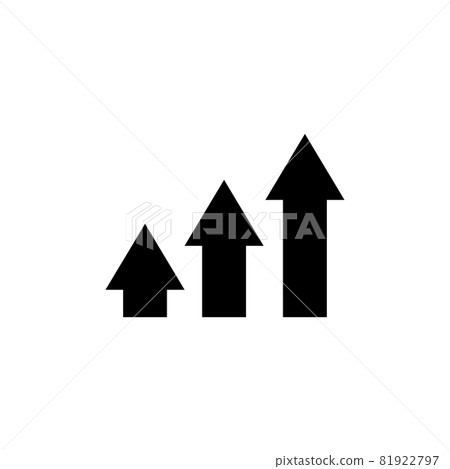 Up Arrow, Finance Profit, Growth Graph. Flat Vector Icon illustration. Simple black symbol on white background. Up Arrow, Profit, Growth Graph sign design template for web and mobile UI element. 81922797