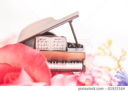 大鋼琴影像-鮮花環繞-【室內攝影棚】 81925584