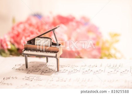 大鋼琴影像-鮮花環繞-【室內攝影棚】 81925588