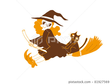 Halloween witch and cat 3 colors Halloween witch and cat 3 colors 81927569