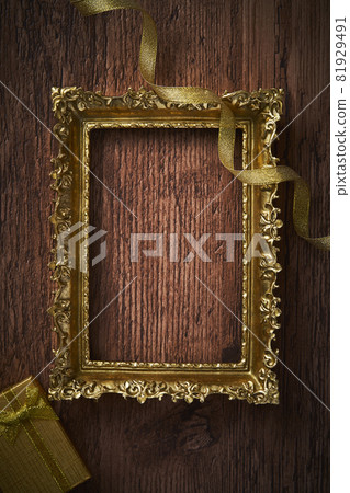 Golden Christmas image picture frame Golden Christmas image picture frame 81929491