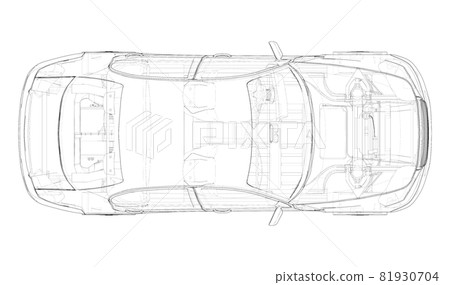 Electric Vehicle Sketch. Vector Electric Vehicle Sketch. Vector 81930704