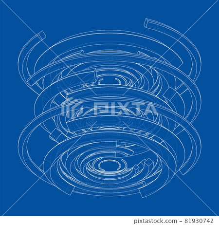 Concentric, radiating circles. Vector 81930742