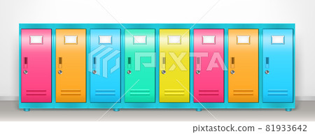 Steel lockers with colored closed doors Steel lockers with colored closed doors 81933642
