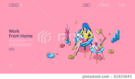 Banner of work from home, freelance Banner of work from home, freelance 81933643