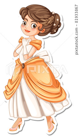 Beautiful princess cartoon character sticker 81933867