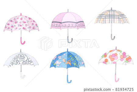 水彩畫: 傘 81934725