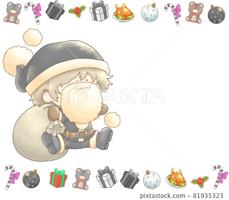 Santa Claus and Christmas frame set black ver Santa Claus and Christmas frame set black ver 81935323