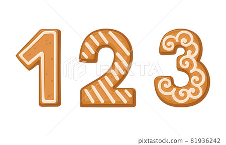 Number and Numeral as Freshly Baked Cookie and Christmas Holiday Treat Vector Set Number and Numeral as Freshly Baked Cookie and Christmas Holiday Treat Vector Set 81936242
