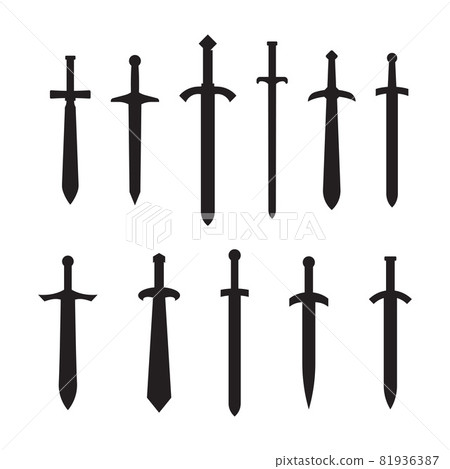 knight swords isolated on white background 81936387