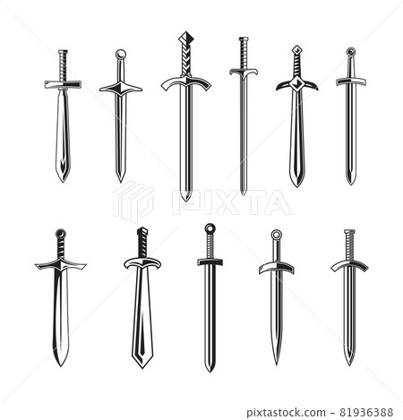 knight swords isolated on white background 81936388