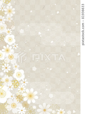 帶花卉圖案的灰色方格圖案 帶花卉圖案的灰色方格圖案 81936633