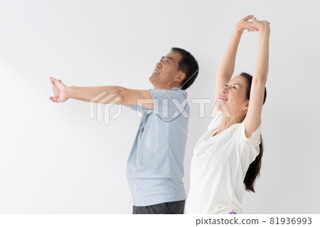 Senior couple sportswear stretch Senior couple sportswear stretch 81936993