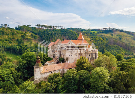 historical medieval castle Pernstejn, Czech Republic 81937166