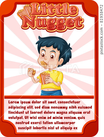 Character game card template with word Little Nugget 81938472
