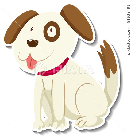 A sticker template of dog cartoon character 81938491