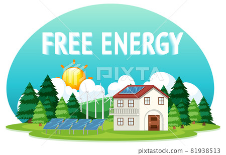Free energy generated by wind turbine and solar panel 81938513