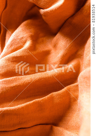 Orange linen fabric texture background 81938514