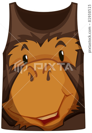 Tank top with face of monkey pattern 81938515