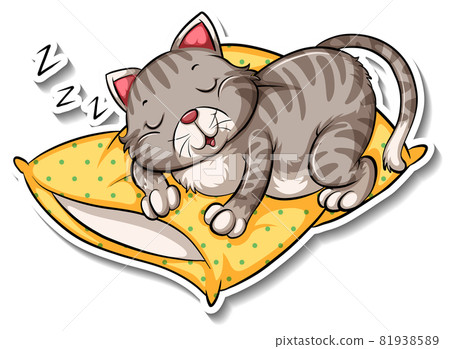 A sticker template of cat cartoon character A sticker template of cat cartoon character 81938589
