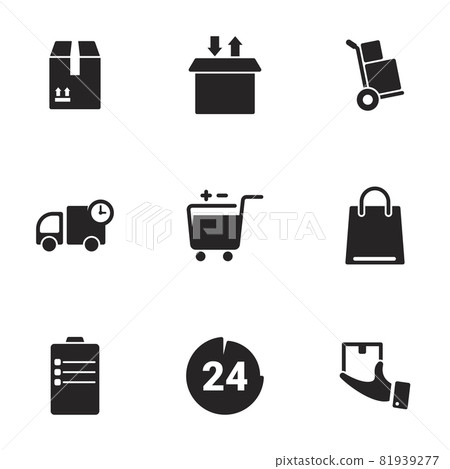 Icons for theme Logistic and delivery product. White background Icons for theme Logistic and delivery product. White background 81939277