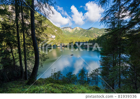 Lago di Braies or Pragser Wildsee - Small Alpine Lake in Trentino Italy Lago di Braies or Pragser Wildsee - Small Alpine Lake in Trentino Italy 81939336