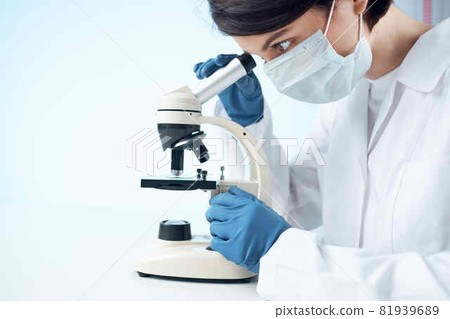 woman in laboratory medical mask diagnostics professional science woman in laboratory medical mask diagnostics professional science 81939689