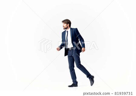 The man in a suit movement Jump office Studio 81939731