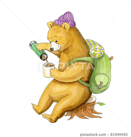 Forest camp image [hand-painted watercolor] 81940485