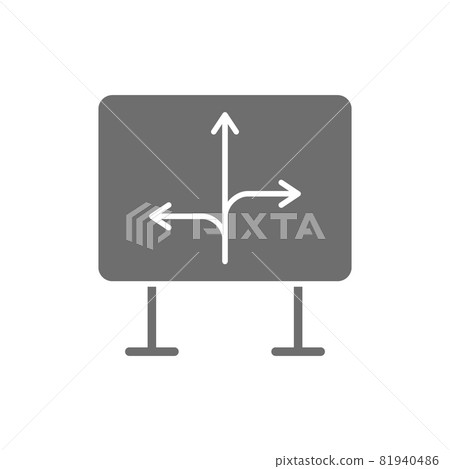 Road sign with different directions, north, west, east, arrows line icon. 81940486