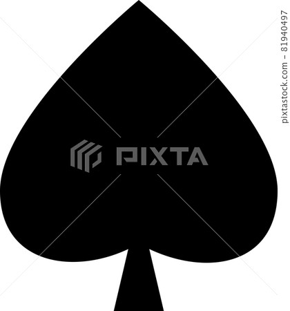 Spade Ace Black Playing Cards Simple Illustration 81940497