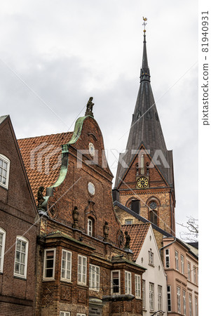 Landmark of the famous St. Mary church in Flensburg Schleswig Holstein Germany Landmark of the famous St. Mary church in Flensburg Schleswig Holstein Germany 81940931