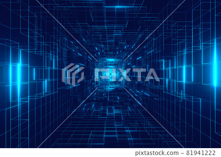 Digital cyberspace, data network tunnel background Digital cyberspace, data network tunnel background 81941222