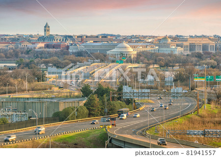 Boston Harbor skyline at twilight, Massachusetts Boston Harbor skyline at twilight, Massachusetts 81941557