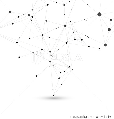 Stylish, polygonal pattern of connected black... - Stock Illustration ...